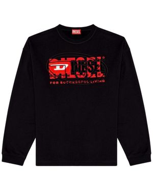 DIESEL Erwachsenen Sweatshirt Mit Doppeltem Logo-Design - Blau