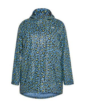 Schmuddelwedda Regenjacke Damen Stahlblau Limette Leo