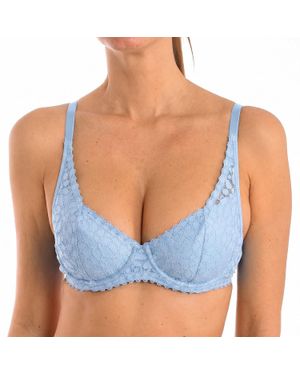 DIM Damen Push-Up Bügel-Bh Mit Floraler Spitze 00Dfe - Blau