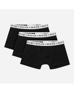 Nicce London 3-Pack Stretch Taille/ Trailstar Boxer 0038 K011 0001 - Schwarz