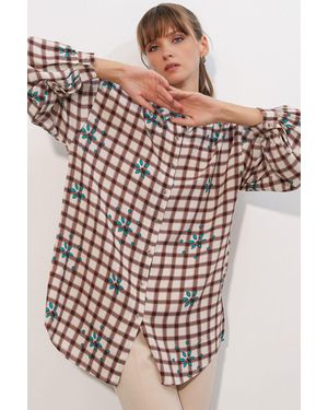 Bigdart Oversized Karomuster Crepe-Hemd - Mehrfarbig
