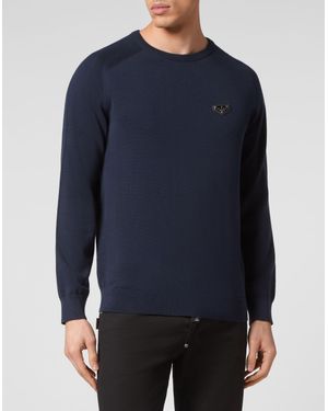 Philipp Plein Rundhalspullover - Blau