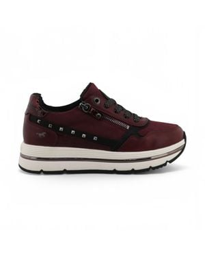 Mustang Damen Burgundy Schnürschuhe Plateauschuhe – M0332001 - Braun