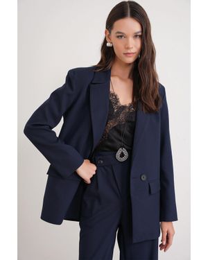 MixRay Langärmeliger Knopfblazer - Blau