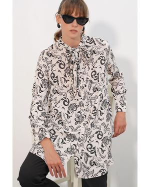 Bigdart Langärmliges Floral-Viskose-Shirt - Mehrfarbig