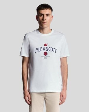 Lyle & Scott Prost Auf Die Tradition Grafik T-Shirt - Weiß