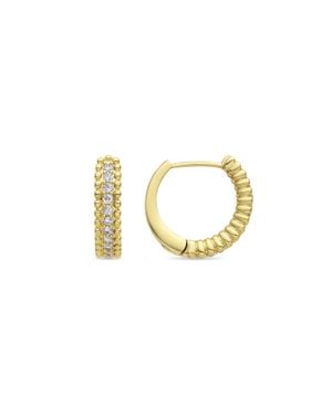 Luxenter Ohrringe Mit Glänzendem Zirkonia 18K Finish - Mettallic