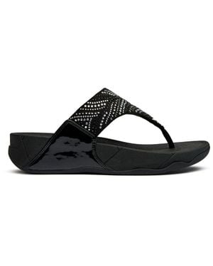 Fitflop Lulu Crystal Feather Sandalen - Schwarz