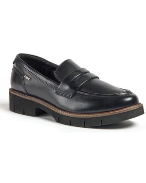 Pod Kaltin Damen Schwarze Lederloafer