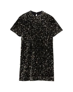 Ted Baker Audriyy Samt-Pailletten-Minikleid - Schwarz