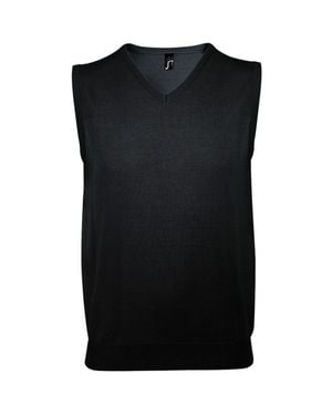 Sol's Herren Ärmellose V-Ausschnitt Pullover Weste - Schwarz
