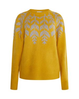 Usha Strickpullover Damen Curry Mehrfarbig - Gelb
