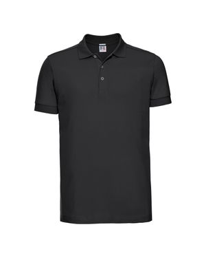 Russell Russell Herren Stretch Kurzarm-Poloshirt - Schwarz