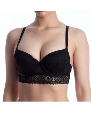 Selene Amaya Damen Spitzen-Bh Mit Unterdrücken Und Push-Up Effekt - Schwarz