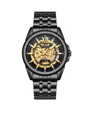 Anthony James Handmontierte Limited Edition Mystique Automatische Schwarze Uhr - Grau