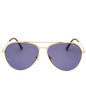 Tom Ford Dashel-02 Glänzende Tiefgoldene Sonnenbrille - Lila