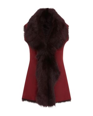 Infinity Leather Damen-Langweste Aus Toscana-Schaffell - Rot
