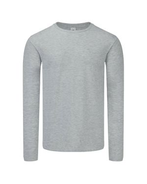 Fruit Of The Loom Herren Iconic 150 Langarm T-Shirt (Grau Heather)