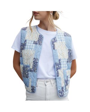 Threadbare "Cabos" Weste Für Damen, Gesteppt, Regulär - Blau