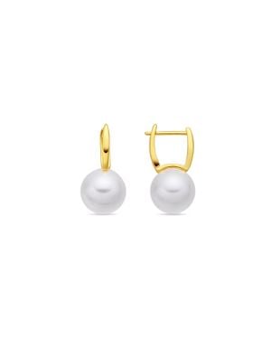 Luxenter Ohrringe Mit Weißen Perlen, 18 Karat Gelbgold-Finish – Dical - Mettallic