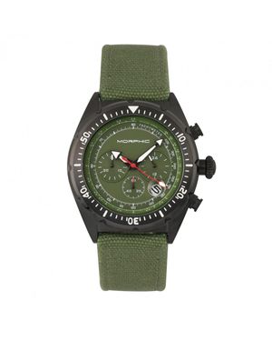 Morphic M53 Serie Chronograph Mit Lederarmband Und Datumsanzeige - Grün