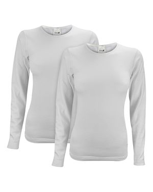 THMO 2Er-Pack Damen Langarm-Thermooberteil Für Den Winter - Grau