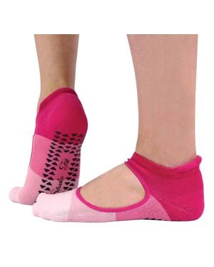 Sock Snob 2 Paar Damen Rutschfeste Grip Low Cut Unsichtbare Pilates Yoga Socken - Pink
