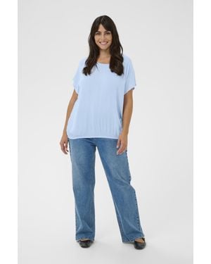 Kaffe Kurzarm-Bluse Kcami Kurzarm-Bluse Loose Fit - Blau