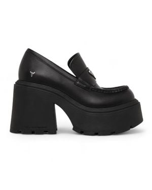 Windsor Smith Schwarze Leder Plateauschuhe
