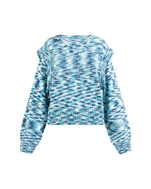 myMo Strickpullover Damen Mehrfarbig - Blau