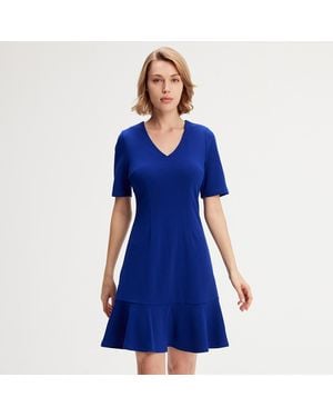 Smart & Joy Minimalistisches Kleid Aus Trapez-Jersey - Blau