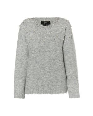 faina Strickpullover Damen Hellgrau Melange