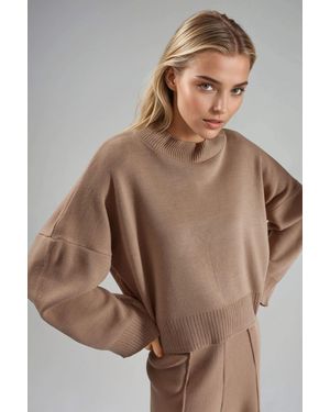 My Fashion Lässig Geschnittenes Strickpullover - Braun