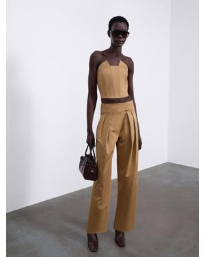 SÉLONE Veyra Pleated Trousers - Brown