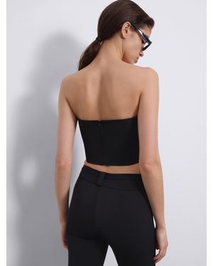 SÉLONE Sylvie Contrast Panel Corset Top - Black