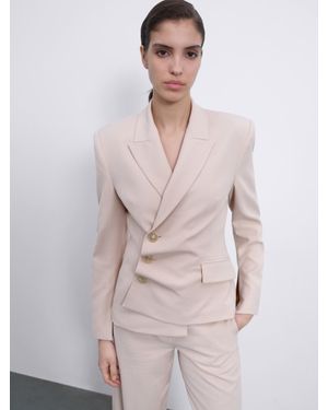 SÉLONE Oris Asymmetric Tailored Blazer - Natural