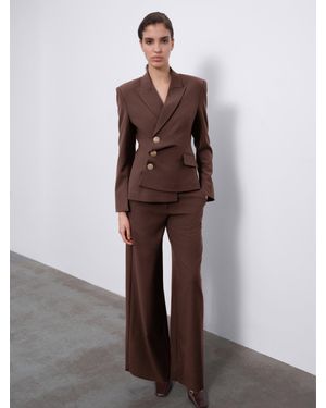 SÉLONE Oris Asymmetric Tailored Blazer - Brown