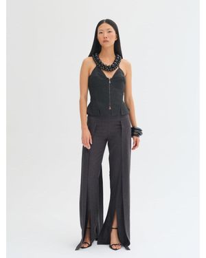 Sélone Studio Tiera Layered Wide-Leg Trousers - Blue