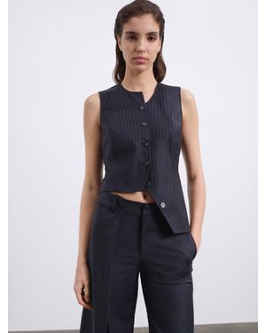SÉLONE Noira Asymmetric Tie Vest - Blue