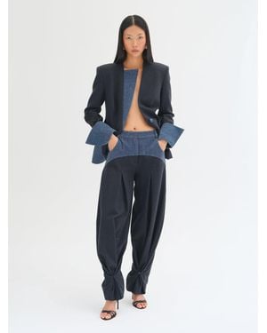 Sélone Studio Noa Contrast-Panel Trousers - Blue