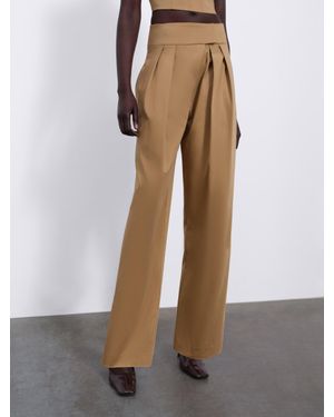 SÉLONE Veyra Pleated Trousers - Brown