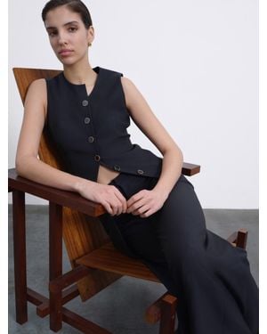 SÉLONE Calin Asymmetric Tie Vest - Black