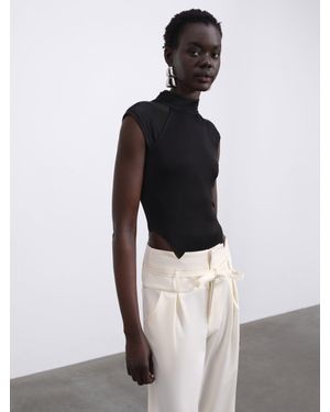 SÉLONE Arin High-Neck Bodysuit - Black