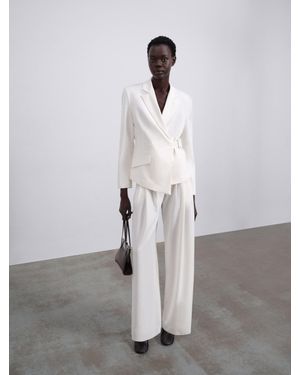 SÉLONE Nore Asymmetric Wrap Blazer - White