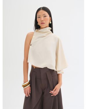 Sélone Studio Mara Button-Detail Top - White