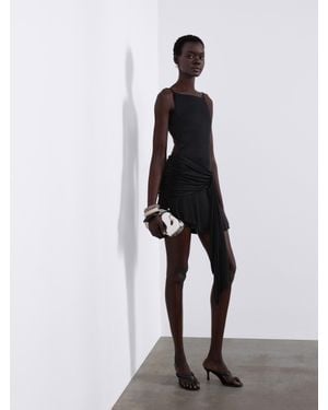SÉLONE Aris Draped Open-Back Dress - Black