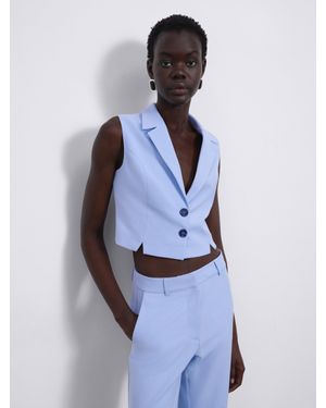 SÉLONE Aura Slit Tailored Vest - Blue