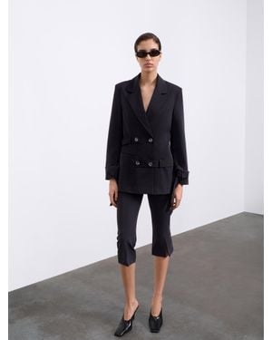 SÉLONE Juni Double-Breasted Blazer - Blue