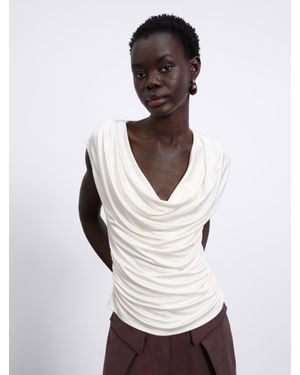 SÉLONE Ylune Liquid Drape Top - White