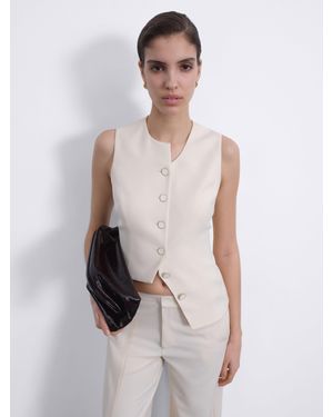 SÉLONE Calin Asymmetric Tie Vest - White